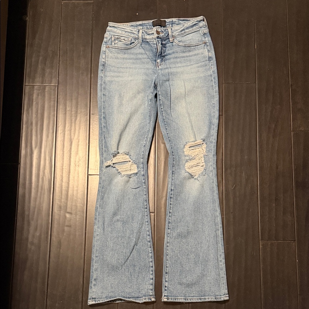 Buckle Black Sky Distressed Flare Jeans